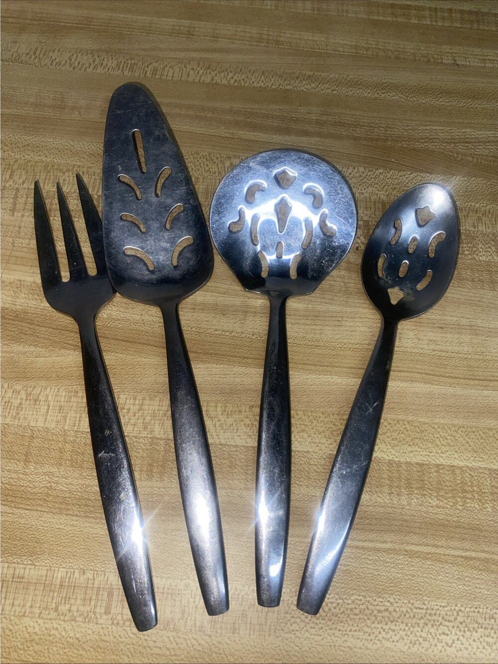 VTG MCM 4 Pc National Stainless N.S. Co. Japan Flatware Service Set PORTRAIT